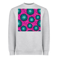 Heather Grey floral pink leopard seamless pattern Heavyweight Sweatshirt - BundleAndBundleShop