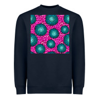 Navy floral pink leopard seamless pattern Heavyweight Sweatshirt - BundleAndBundleShop