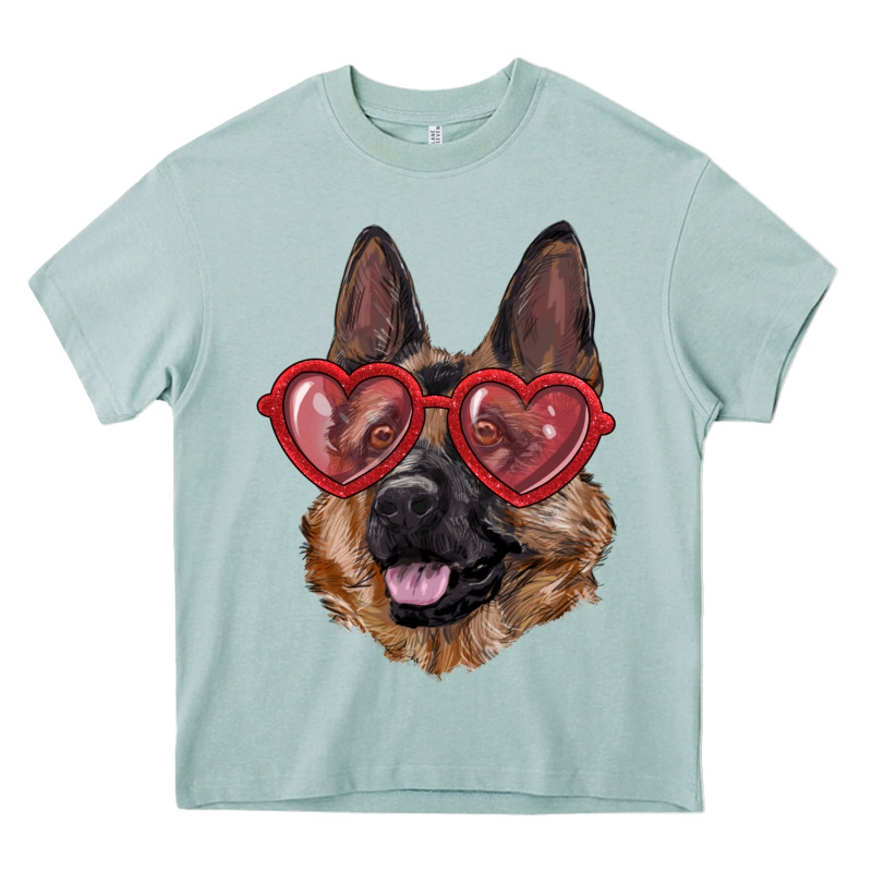 German Shepherd With Love Glasses Heavy Core Tee by RanaPortraitStore | Teevron