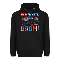 Black red white and boom 4th of july Heavyweight Hoodie - Artiststas