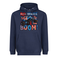 Navy red white and boom 4th of july Heavyweight Hoodie - Artiststas