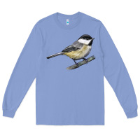 Colony Blue Black Capped Chickadee Long Sleeve Tee - LillyAllenDesigns