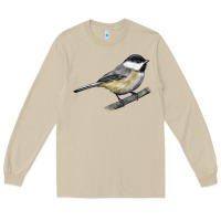 Mushroom Black Capped Chickadee Long Sleeve Tee - LillyAllenDesigns