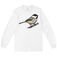 White Black Capped Chickadee Long Sleeve Tee - LillyAllenDesigns