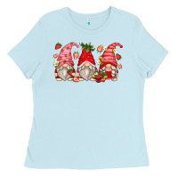 Baby Blue strawberry gnomes Ladies Tee - Zillion Design Studio
