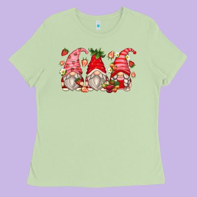 Strawberry Gnomes Ladies Tee Designed By Zillion Design Studio