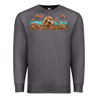 Charcoal Heather floral cockapoo Premium Sweatshirt - Jasminsmagicworld