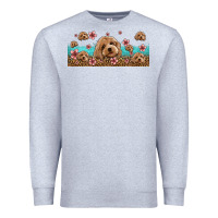 Heather Grey floral cockapoo Premium Sweatshirt - Jasminsmagicworld