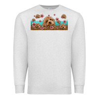 Oatmeal Heather floral cockapoo Premium Sweatshirt - Jasminsmagicworld