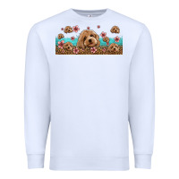 White floral cockapoo Premium Sweatshirt - Jasminsmagicworld