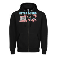 Black ultrasound tech Zipper Hoodie - MaliasSmallBusiness
