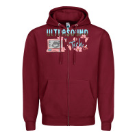 Burgundy ultrasound tech Zipper Hoodie - MaliasSmallBusiness