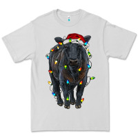 Dove Grey christmas black angus cattle with lights Premium Tee - RanaPortraitStore