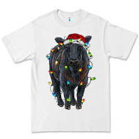 White christmas black angus cattle with lights Premium Tee - RanaPortraitStore