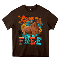 Chocolate Brown roam free galloping Heavy Core Tee - Artiststas