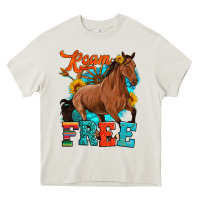 Cream roam free galloping Heavy Core Tee - Artiststas