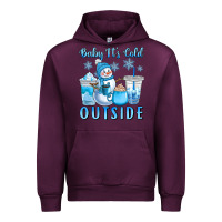 Mauve Wine baby it's cold outside Urban Hoodie - CowGirlArtShop