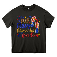 Asphalt flip flops fireworks and freedom Heavy Core Tee - texasbilliewilder