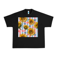 Black patriotic sunflowers stripes and stars seamless patrern Urban Heavy Tee - BundleAndBundleShop