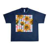 Patriotic Sunflowers Stripes And Stars Seamless Patrern Urban Heavy Tee | Teevron