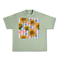 Oil Green patriotic sunflowers stripes and stars seamless patrern Urban Heavy Tee - BundleAndBundleShop