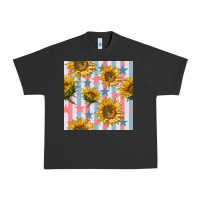Pigment Black patriotic sunflowers stripes and stars seamless patrern Urban Heavy Tee - BundleAndBundleShop
