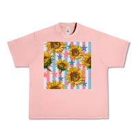 Salmon patriotic sunflowers stripes and stars seamless patrern Urban Heavy Tee - BundleAndBundleShop