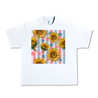 White patriotic sunflowers stripes and stars seamless patrern Urban Heavy Tee - BundleAndBundleShop