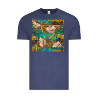 Vintage Denim student delivery specialist seamless pattern Vintage Tee - BundleAndBundleShop