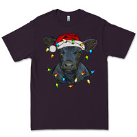 Plum christmas baby black angus calf with lights Premium Tee - RanaPortraitStore