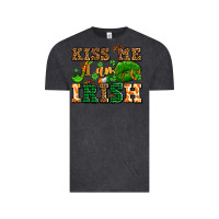 Vintage Black kiss me i am irish  with lips and shamrocks Vintage Tee - AdoDesignShop