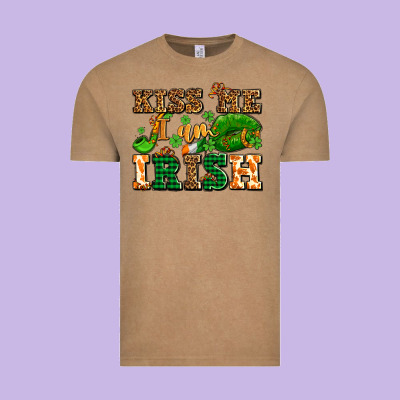 Kiss Me I Am Irish  With Lips And Shamrocks Vintage Tee Designed By Adodesignshop