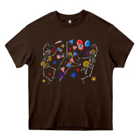 Chocolate Brown fourth of july dancing skeleton Heavy Core Tee - texasbilliewilder