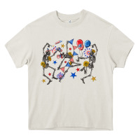 Cream fourth of july dancing skeleton Heavy Core Tee - texasbilliewilder
