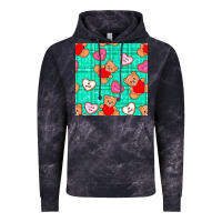 Cloud Black valentines day teddy bears and cookies seamless pattern Vintage Hoodie - BundleAndBundleShop