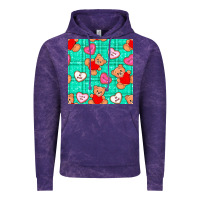 Cloud Purple valentines day teddy bears and cookies seamless pattern Vintage Hoodie - BundleAndBundleShop