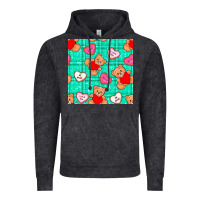 Vintage Black valentines day teddy bears and cookies seamless pattern Vintage Hoodie - BundleAndBundleShop