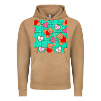Vintage Camel valentines day teddy bears and cookies seamless pattern Vintage Hoodie - BundleAndBundleShop