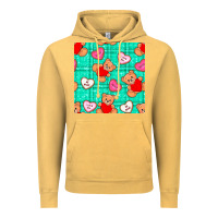 Vintage Mustard valentines day teddy bears and cookies seamless pattern Vintage Hoodie - BundleAndBundleShop