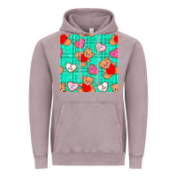 Vintage Zinc valentines day teddy bears and cookies seamless pattern Vintage Hoodie - BundleAndBundleShop