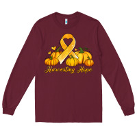 Burgundy childhood cancer awareness month harvesting hope Long Sleeve Tee - Jasminsmagicworld