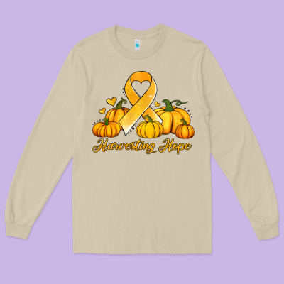 Childhood Cancer Awareness Month Harvesting Hope Long Sleeve Tee Designed By Jasminsmagicworld
