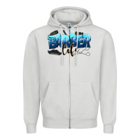 Dove Grey barber life Zipper Hoodie - NancyCooperArtShop