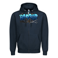Navy barber life Zipper Hoodie - NancyCooperArtShop
