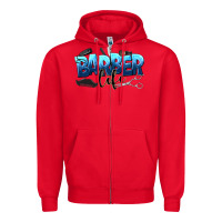 Red barber life Zipper Hoodie - NancyCooperArtShop