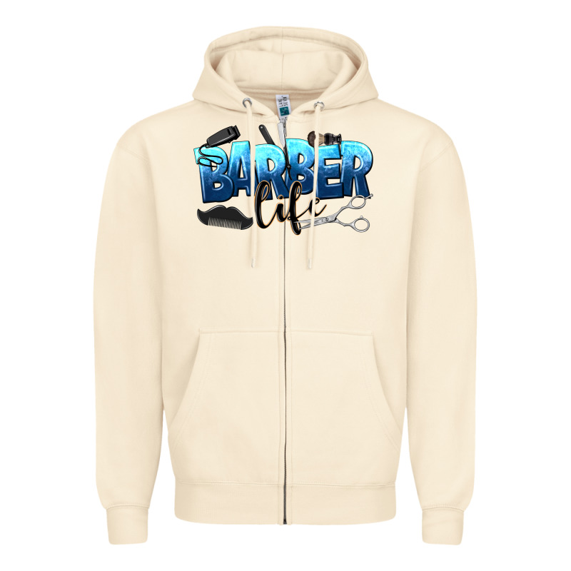 Barber Life Zipper Hoodie by NancyCooperArtShop | Teevron