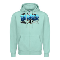 Seafoam barber life Zipper Hoodie - NancyCooperArtShop