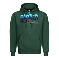 Sports Green barber life Zipper Hoodie - NancyCooperArtShop