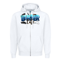 White barber life Zipper Hoodie - NancyCooperArtShop