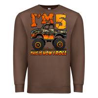 Chestnut i'm five this is how i roll monster truck birthday Premium Sweatshirt - Jasminsmagicworld
